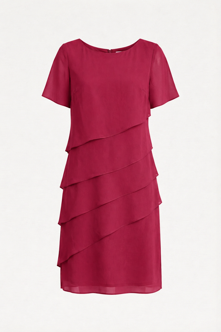Daria | Womens Dress Elegant Chiffon Layered Knee-Length Summer Style 5