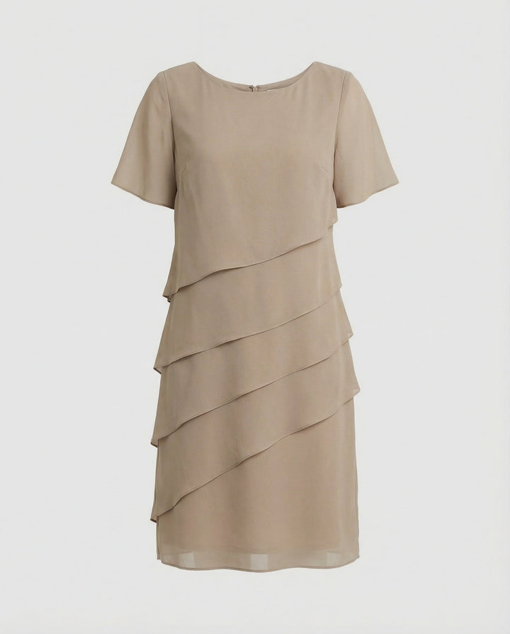 Daria | Womens Dress Elegant Chiffon Layered Knee-Length Summer Style 6
