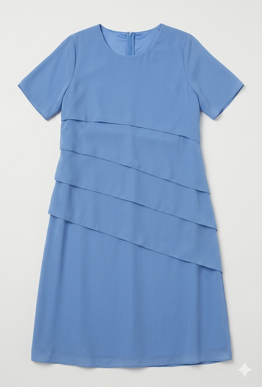 Daria | Womens Dress Elegant Chiffon Layered Knee-Length Summer Style 8