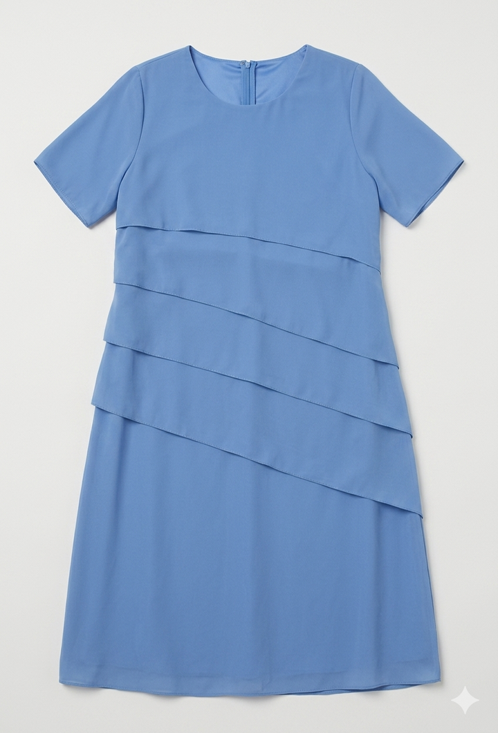 Daria | Womens Dress Elegant Chiffon Layered Knee-Length Summer Style 8