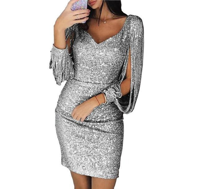 Darla | Dazzling Sequin Homecoming Dress with Elegant V-Neck 4