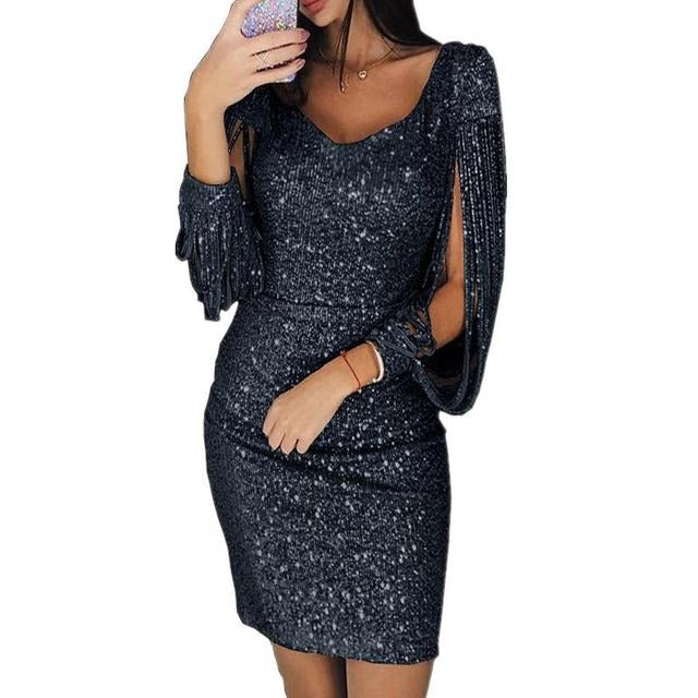 Darla | Dazzling Sequin Homecoming Dress with Elegant V-Neck 6
