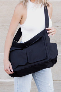 Hazel | Oversized And Minimalist Multi-Pocket Canvas Tote Bag