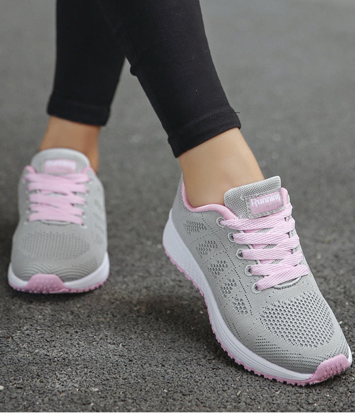 Dreya | Women's Sneakers White Mesh Lace-Up Comfortable Fit 2