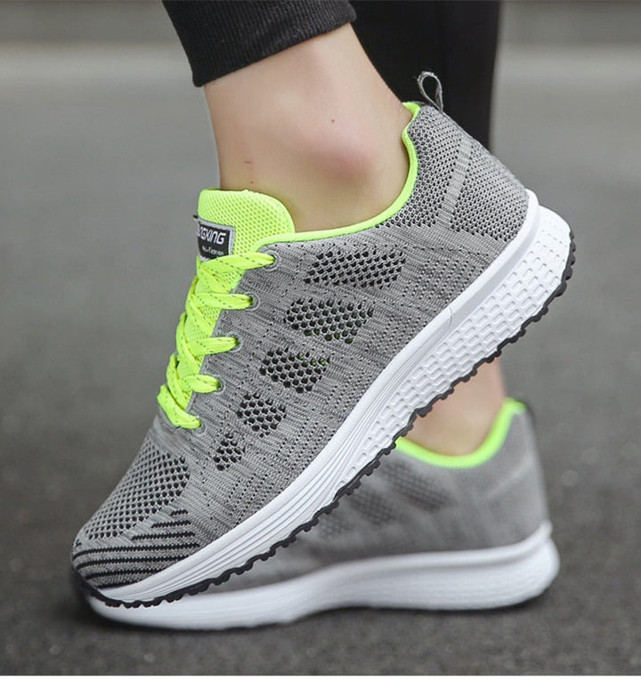 Dreya | Women's Sneakers White Mesh Lace-Up Comfortable Fit 5