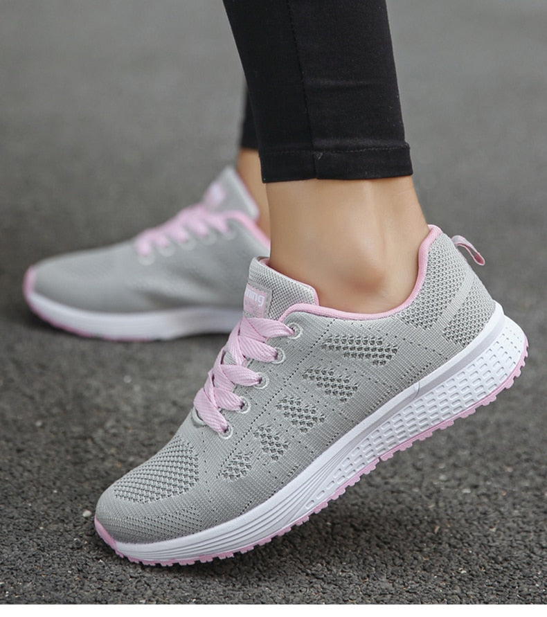 Dreya | Women's Sneakers White Mesh Lace-Up Comfortable Fit 6