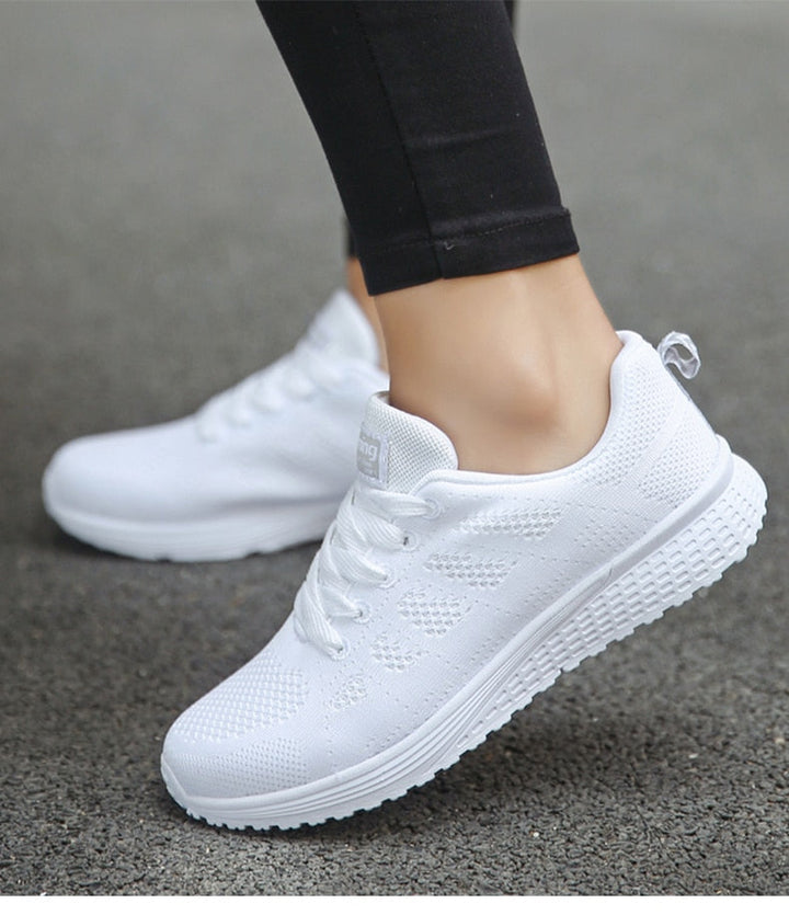 Dreya | Women's Sneakers White Mesh Lace-Up Comfortable Fit 7
