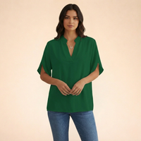 Isabella | Elegant V-Neck Blouse for Timeless Comfort