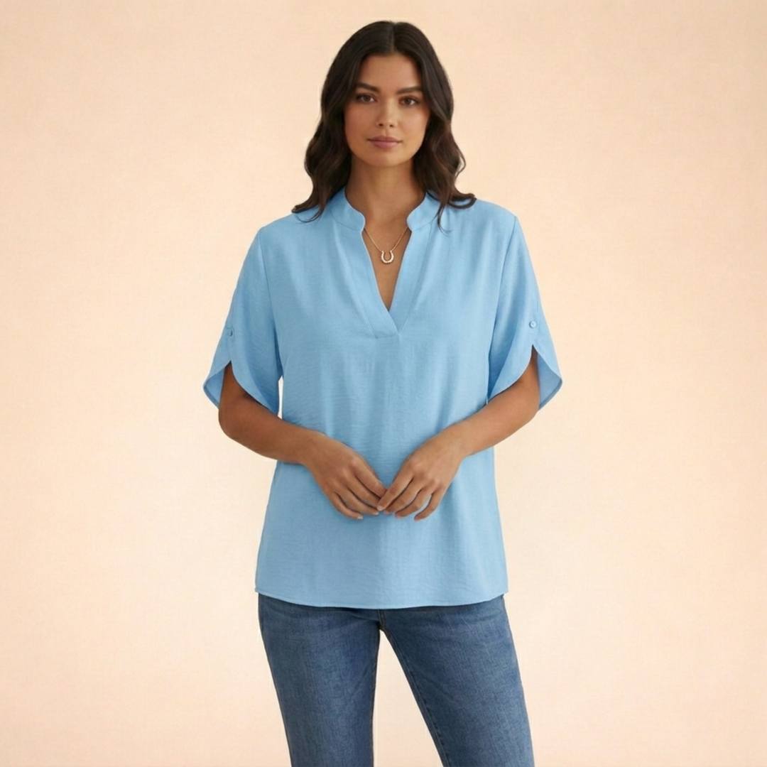 Elamira | Women’s Refined V-Neck Everyday Blouse 2