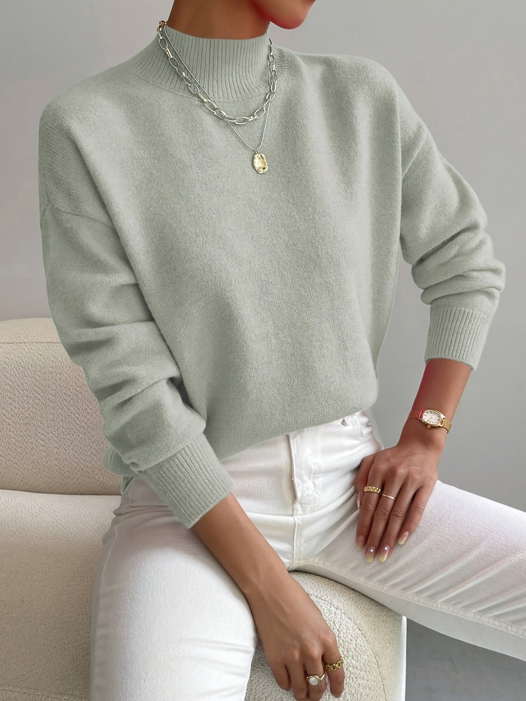 Elena | Comfortable And Warm Mock Turtleneck Sweater 0