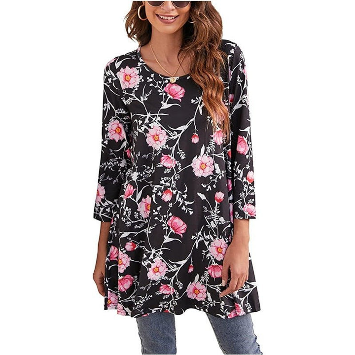 Elena | Comfortable boho mandala print swing tunic dress 10