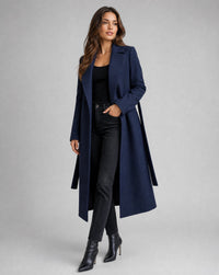 Victoria | Elegant Wool-Blend Belted Trench Coat