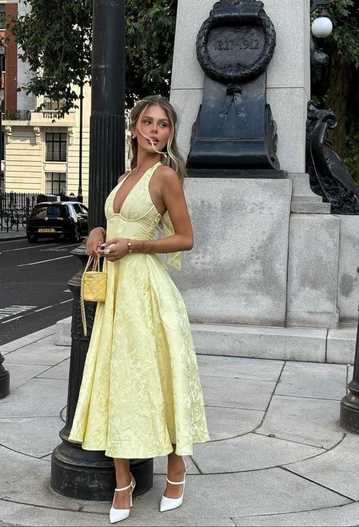 Elena | Exquisite Embroidered Wedding Guest Dress with V-Neckline 3