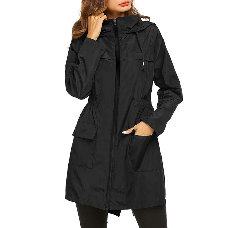 Elizabeth | Lightweight and Packable Water-Repellent Rain Jacket with Fitted Waist 0