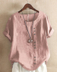 Mia | Lightweight And Stylish Linen Button Front Top