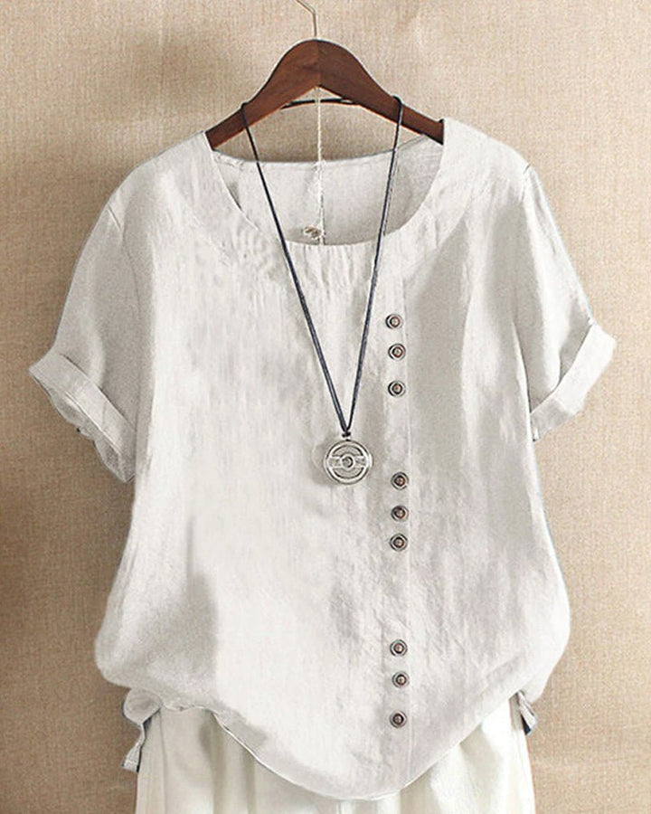 Ella | Casual Chic Linen Button Front Top 1