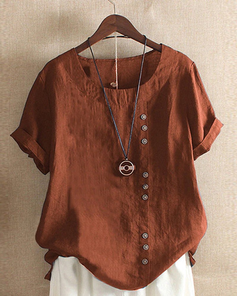 Ella | Casual Chic Linen Button Front Top 2