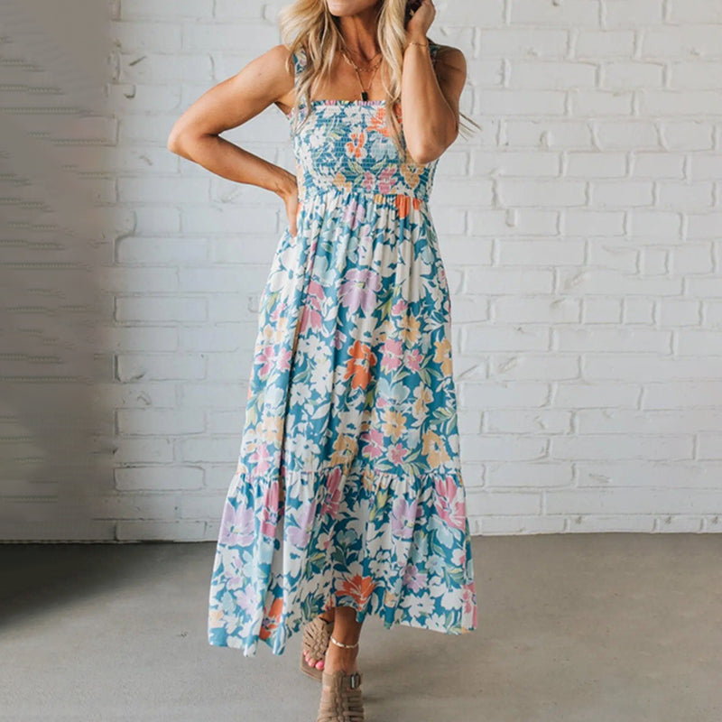 Elysia | Elegant Floral Strappy Dress – Comfortable Summer & Wedding Guest Dresses 0