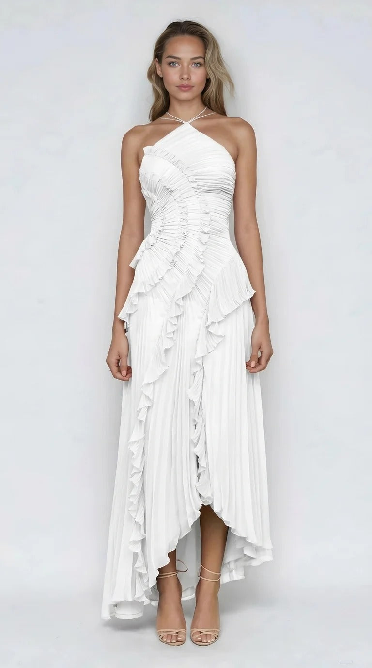 Elysia | Elegant White Floral Midi Dress for Women – Flowy, Lightweight &amp; Perfect for Any Occasion 9