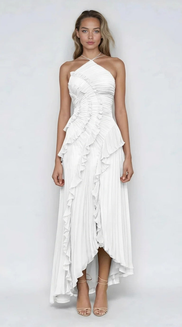 Elysia | Elegant White Floral Midi Dress for Women – Flowy, Lightweight &amp; Perfect for Any Occasion 9