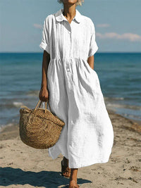 Nora | Elegant & Breathable Cotton Shirt Dress