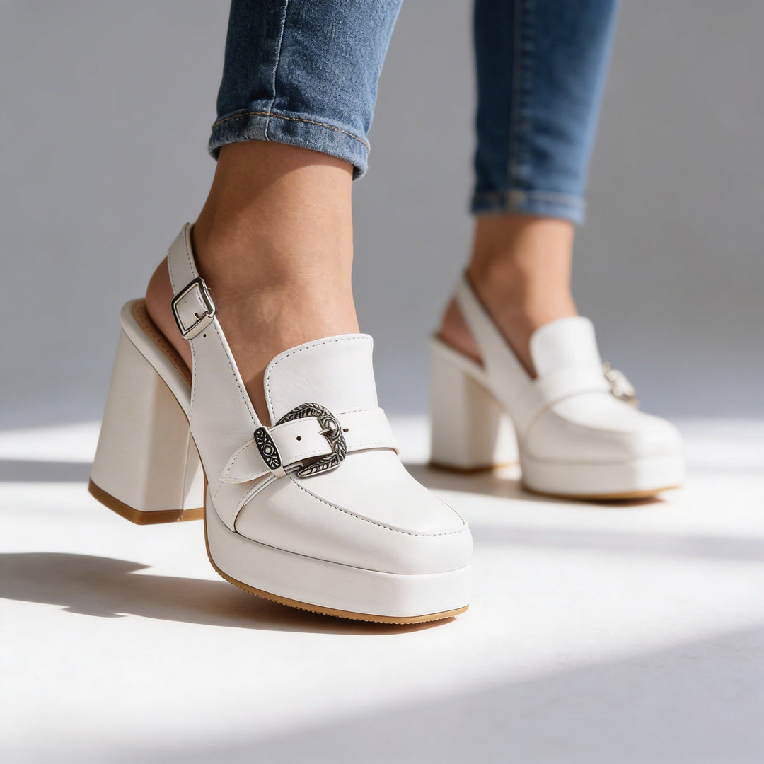 Emily | Chic Platform Slingback Block Heel Loafers 0
