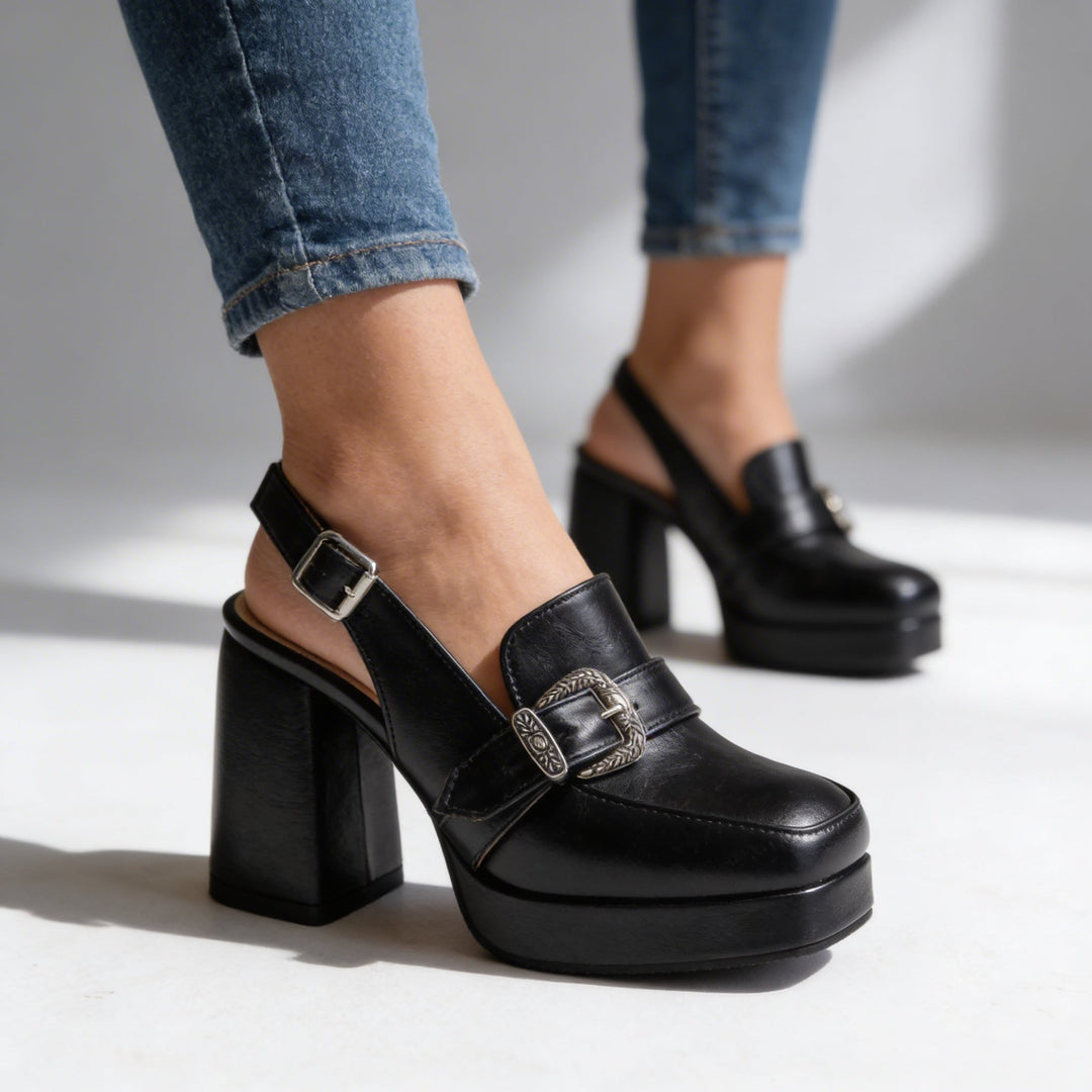 Emily | Chic Platform Slingback Block Heel Loafers 5