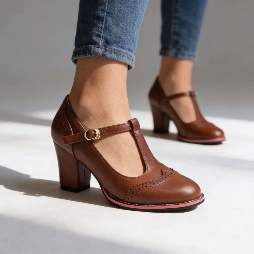 Emma | Stylish T-Strap Mary Jane Block Heel 4