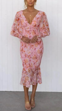Hannah | Floral Print Wedding Guest Dress