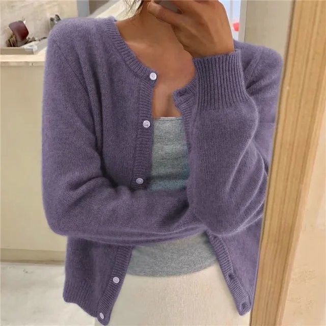 Emma | Women's Button Front Cardigan Cropped Relaxed Fit 3