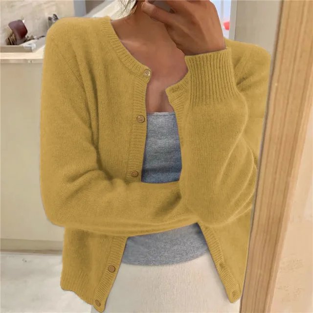 Emma | Women's Button Front Cardigan Cropped Relaxed Fit 5