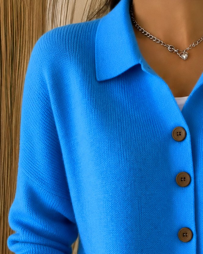 Emma | Women's Relaxed-Fit Button-Up Collared Knit Cardigan 1