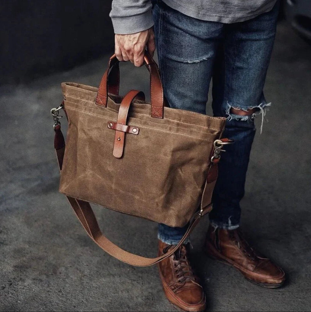 Ethan | Rugged Waxed Canvas Tote Bag 3