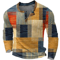 Mason | Patchwork-Inspired Long Sleeve Casual T-Shirt