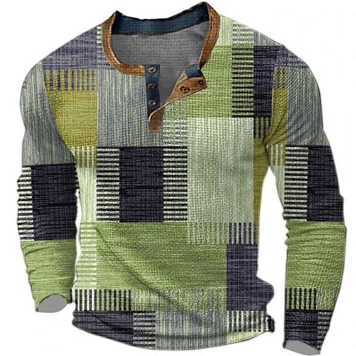 Ethan | Stylish, Comfortable & Modern Men’s Long Sleeve Patchwork Shirt 2