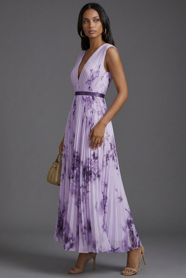 Evelyn | Elegant Pleated Floral Midi Dress 6