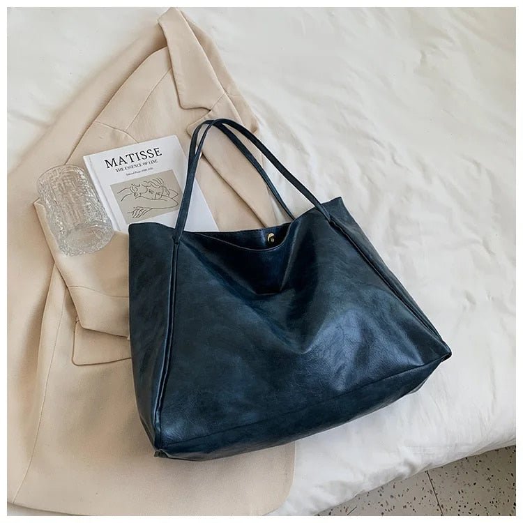 Evelyn | Retro Large-Capacity PU Leather Tote Bag 0