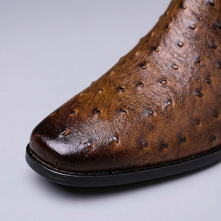 Felix | Luxury Textures And Premium Ostrich Pattern Leather Boots 3
