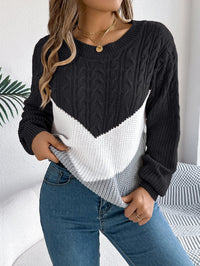 Louise | Elegant Textured Chevron Knit Sweater For Women