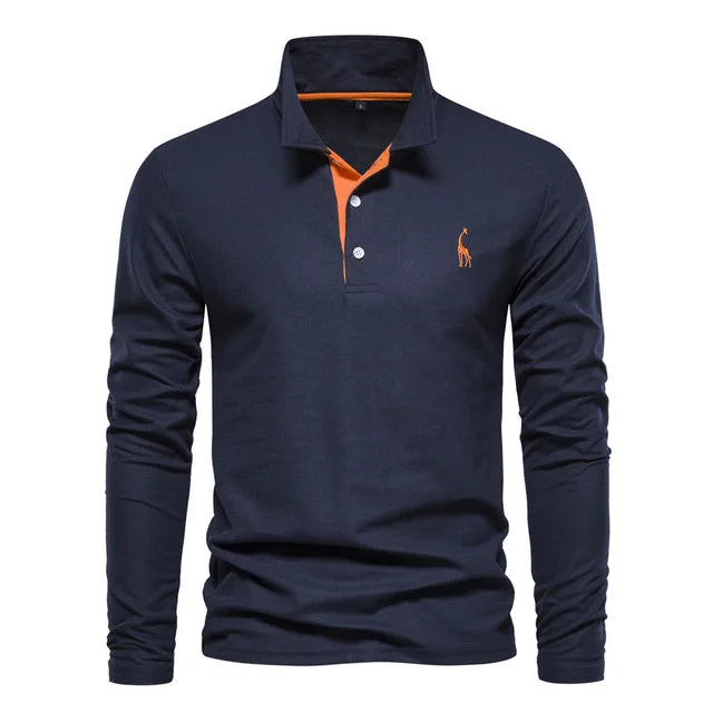 Frank | Cotton Blend Long Sleeve Polo Shirt 1
