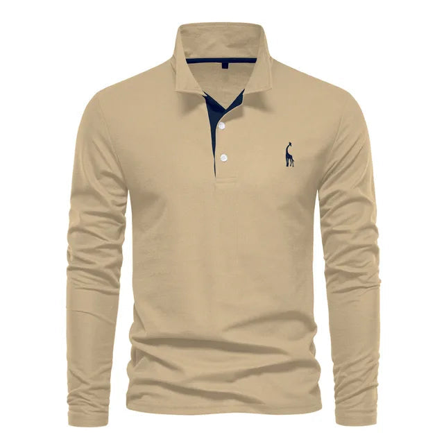 Frank | Cotton Blend Long Sleeve Polo Shirt 13