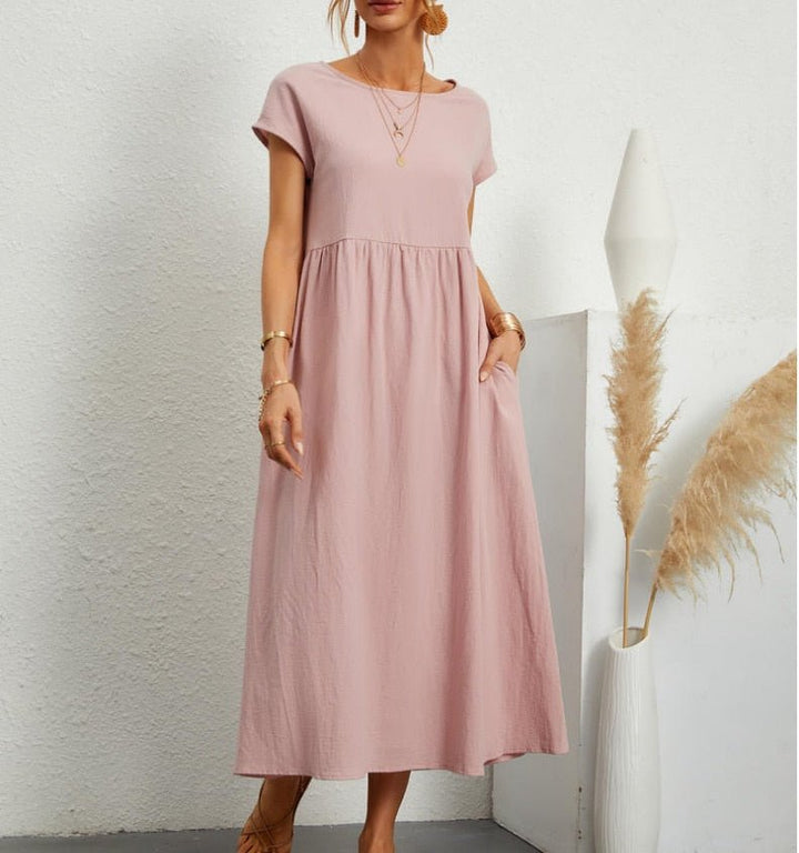 Gina | Women's Dress Elegant Maxi Summer Breathable Cotton Blend 4