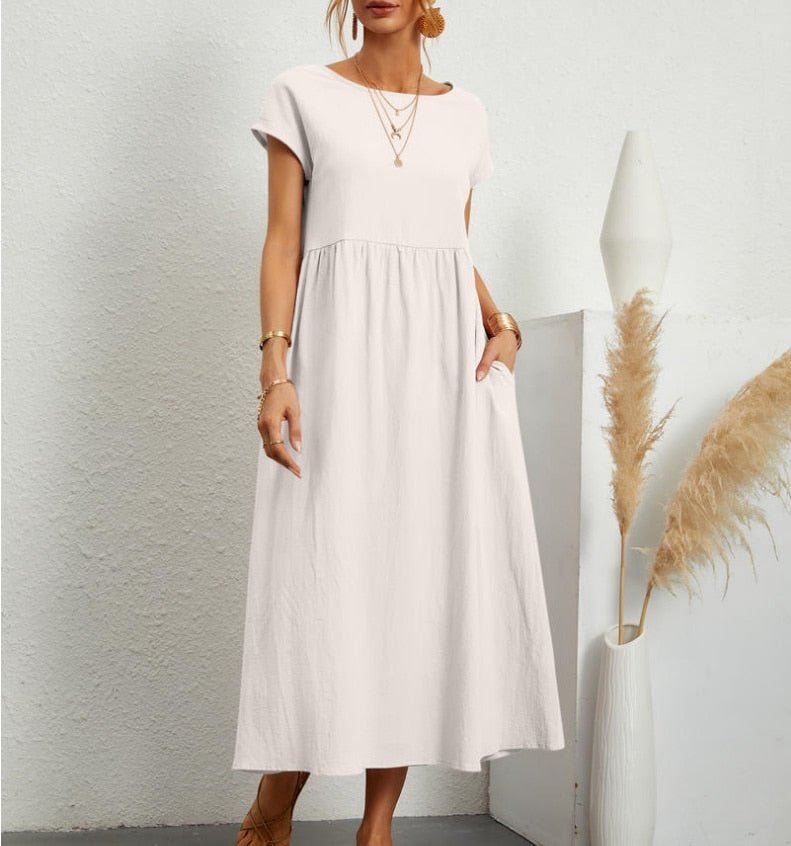 Gina | Women's Dress Elegant Maxi Summer Breathable Cotton Blend 5