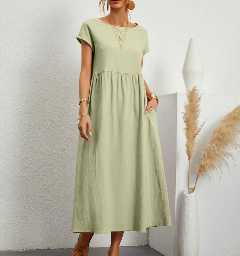 Gina | Women's Dress Elegant Maxi Summer Breathable Cotton Blend 7
