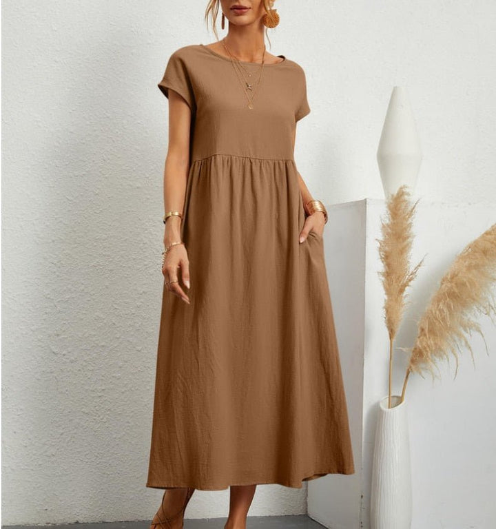 Gina | Women's Dress Elegant Maxi Summer Breathable Cotton Blend 8