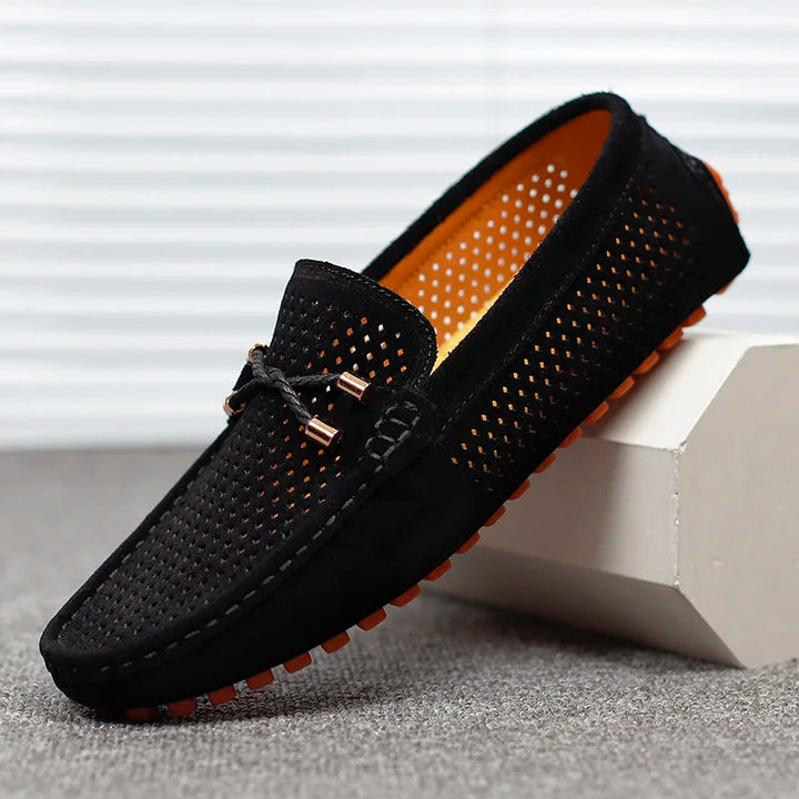 Gioza | Stylish Black Loafers for Women – Comfortable & Breathable Perforated Leather 10