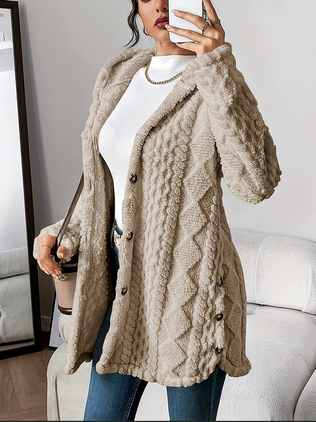 Grace | Plush Hooded Longline Cardigan 9