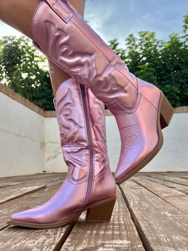 Greta | Glamorous Metallic Style Western Cowboy Boots 5