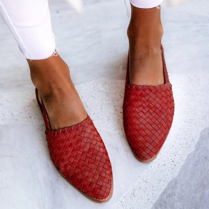 Hannah | Woven Leather Pointed-Toe Slingback Sandals 2