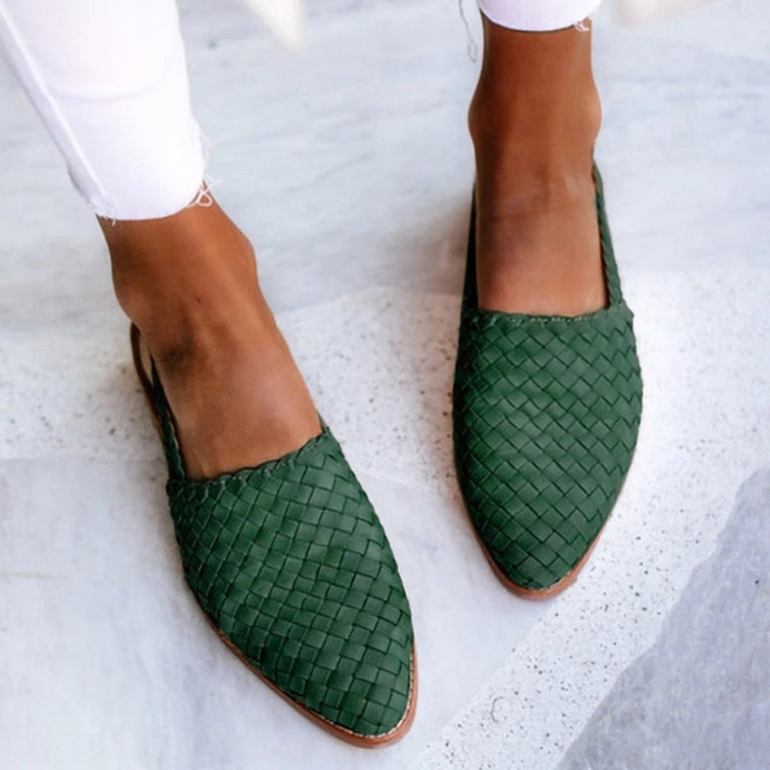 Hannah | Woven Leather Pointed-Toe Slingback Sandals 4